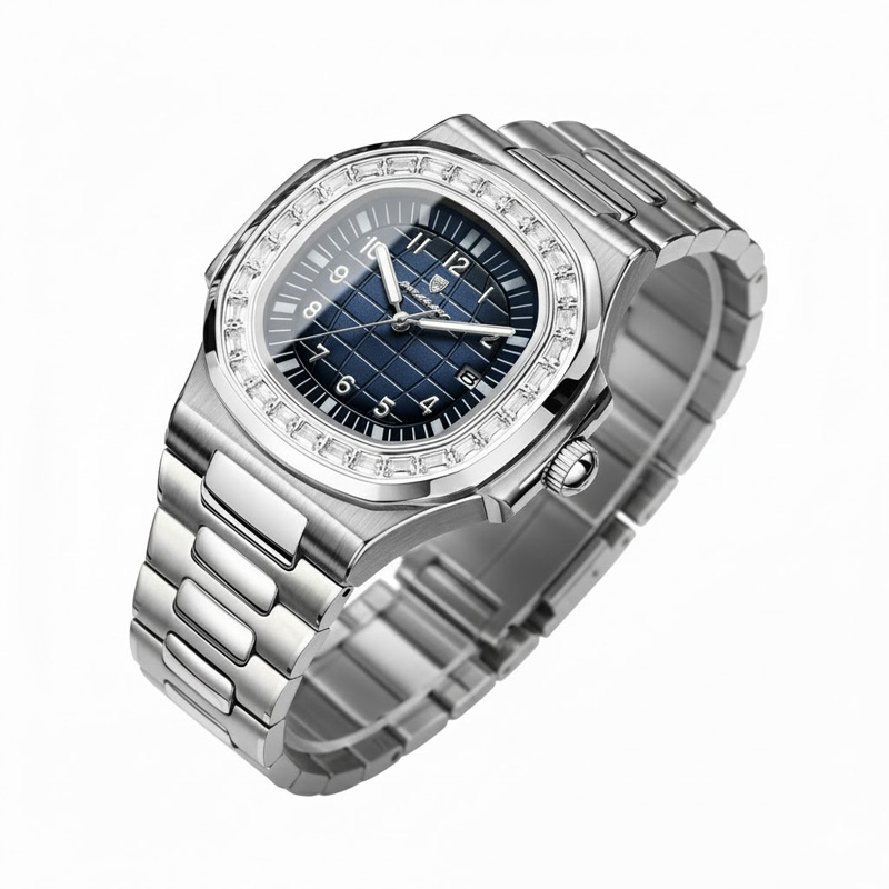 Picture of POEDAGAR Luxury Square Man Wristwatch Luminous Waterproof Date Men Watch Stainless Steel Men's Quartz Watches Casual Male Clock