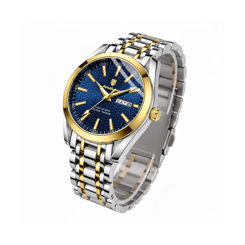 Picture of POEDAGAR 962 Men's Watches Stainless Steel Analog Quartz Waterproof Wristwatch with Calendar Luxury Brand Business Watch for Men