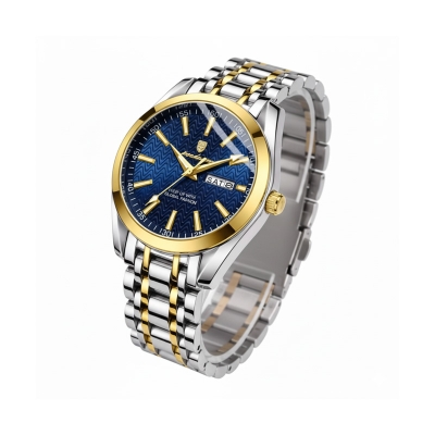 Picture of POEDAGAR 962 Men's Watches Stainless Steel Analog Quartz Waterproof Wristwatch with Calendar Luxury Brand Business Watch for Men