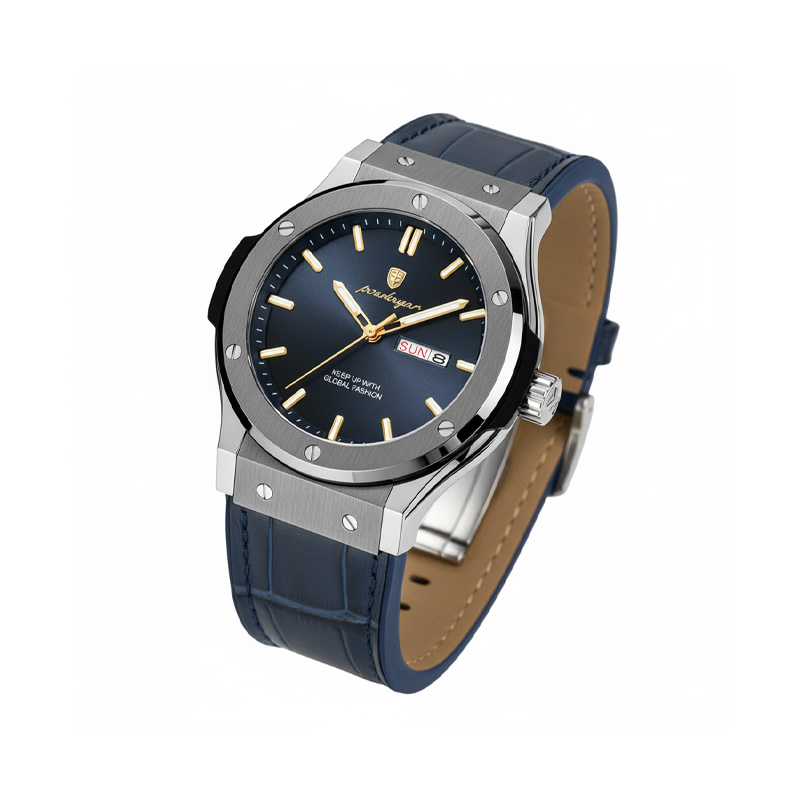 Picture of POEDAGAR Black Silicone Leather Luxury Automatic Men's Watch - Casual Business Quartz Wristwatch for Stylish Men