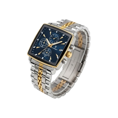 Picture of POEDAGAR Men's Square Sports Watches Waterproof Luminous Quartz Wristwatch Luxury Stainless Steel Clock