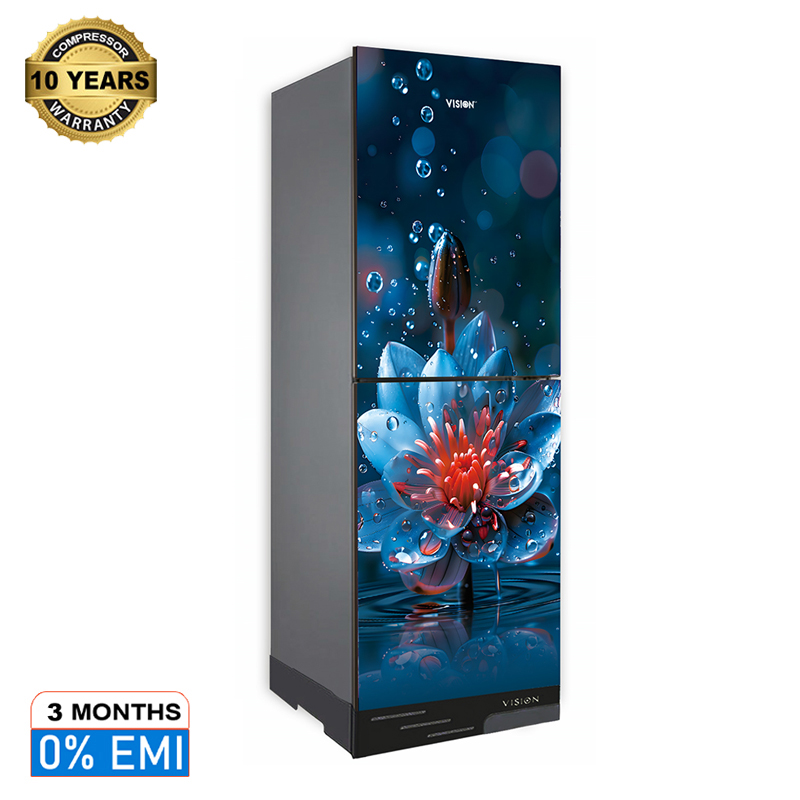 Picture of VISION Glass Door Refrigerator RE-216 Liter Water DB Dig Lotus Bottom Mount 