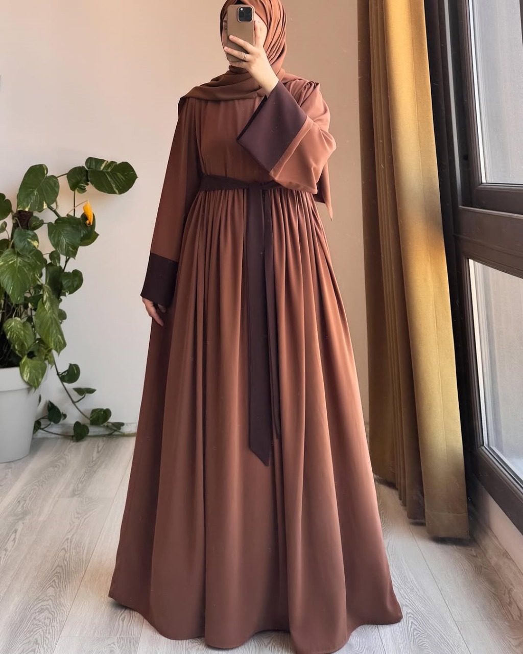 Picture of Abaya borka (Hatai Contrust Borka) (No Hijab Only Borka ) Dubai Charry Georget Stylish Party Borka For Women