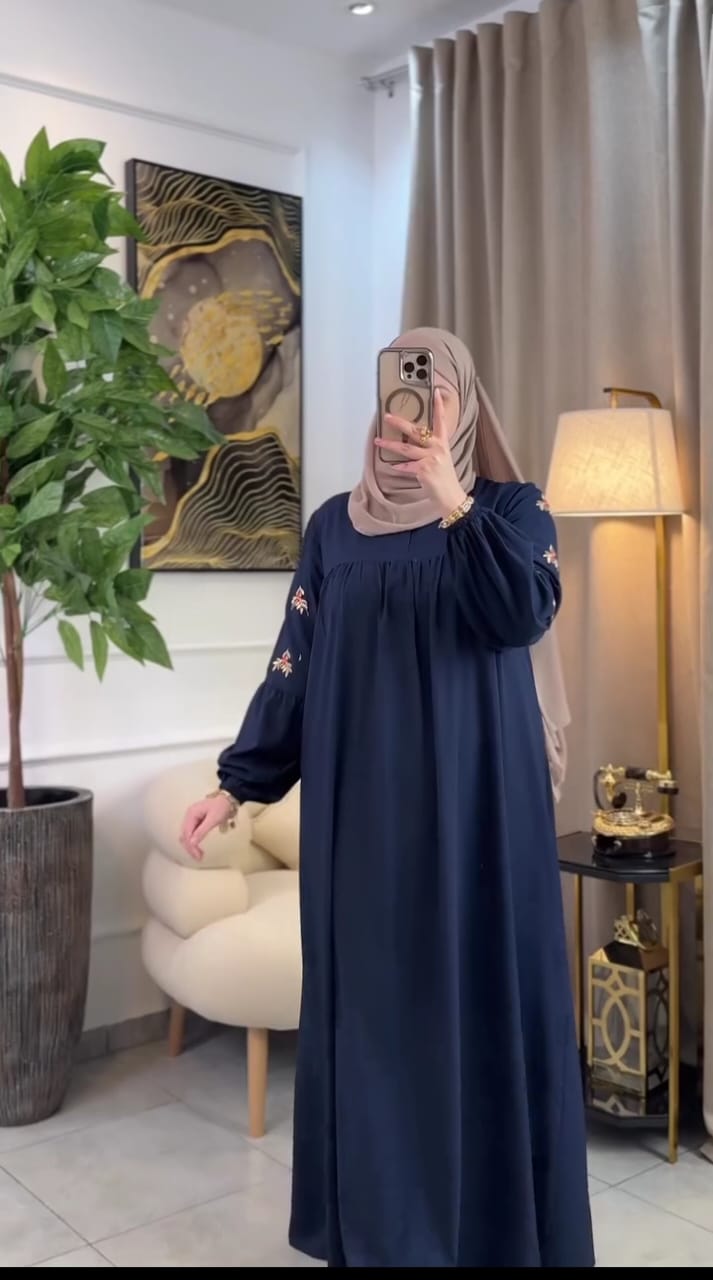 Picture of Abaya borka (Hatai Embroidery ) (No Hijab Only Borka ) Dubai Charry Georget Stylish Embroidery Work Party Borka For Women