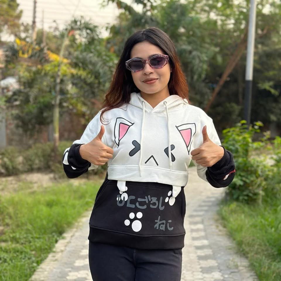 Picture of Pikachu Hoolie Harajuku Pink Hoodies Cartoon Cat Printed Hooded Sweet Sweatshirt Women