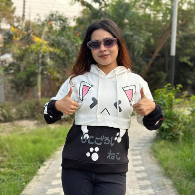 Picture of Pikachu Hoolie Harajuku Pink Hoodies Cartoon Cat Printed Hooded Sweet Sweatshirt Women