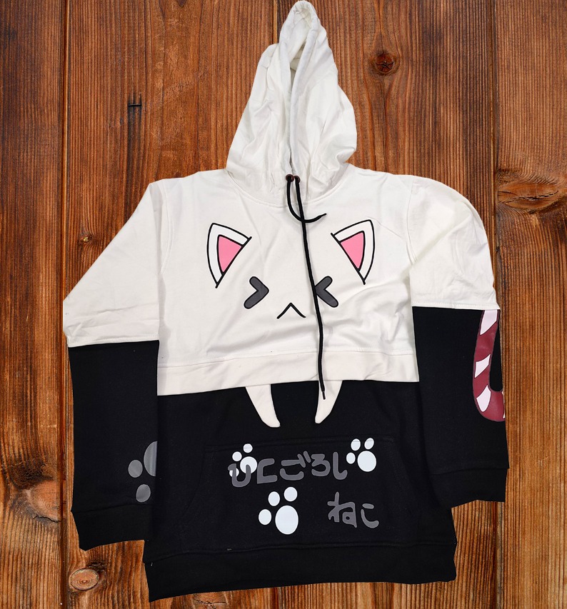 Picture of Pikachu Hoolie Harajuku Pink Hoodies Cartoon Cat Printed Hooded Sweet Sweatshirt Women