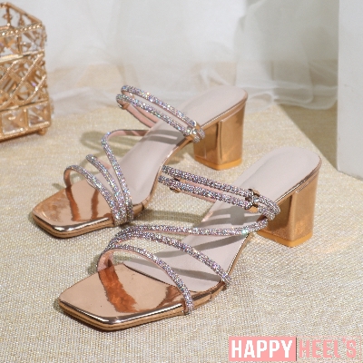 Picture of Square Toe Rhinestone HeelsSquare Toe Rhinestone Heels