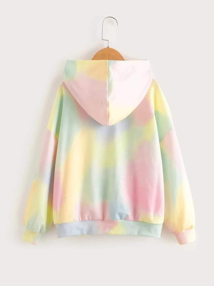 Picture of Rainbow Smile Love Hoodie Fashionable Hooded Sweatshirt Women