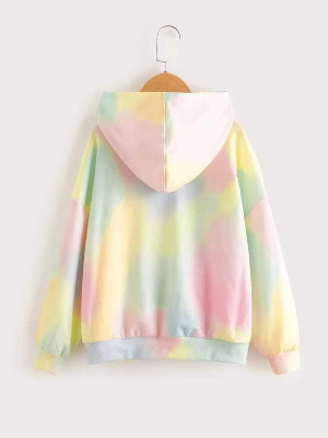 Picture of Rainbow Smile Love Hoodie Fashionable Hooded Sweatshirt Women