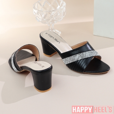 Picture of Embellished Block Heel Mule Sandals