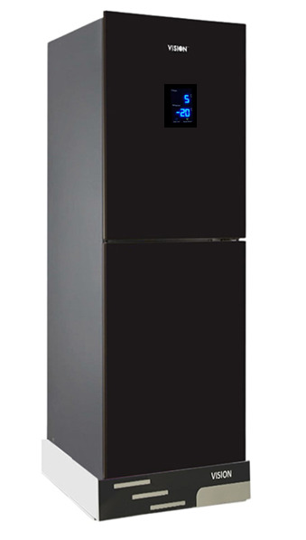 Picture of VISION Glass Door Smart Dispensar Refrigerator RE-238 Liter Black Bottom Mount
