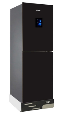 Picture of VISION Glass Door Smart Dispensar Refrigerator RE-238 Liter Black Bottom Mount