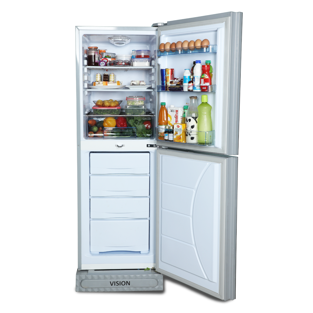 Picture of VISION Glass Door Smart Dispensar Refrigerator RE-238 Liter Black Bottom Mount