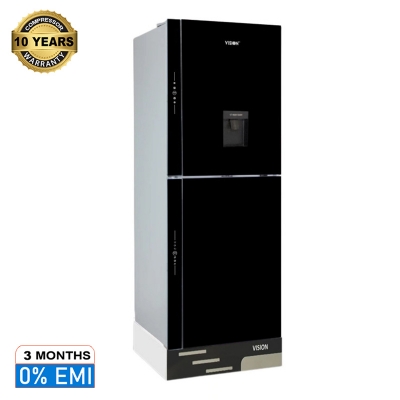 Picture of VISION Glass Door Refrigerator RE-330 Liter Water Dispensar Black Bottom Mount