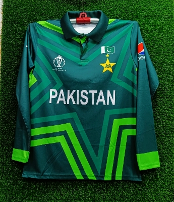 Picture of Pakistan World Asia Cup Jersey 2023 4 Part Jersey Premi premium Quality - Pakistan Cricket Jersey - Cricket Jersey -Collar Full Sleeve Jersey
