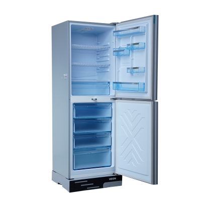 Picture of VISION Glass Door Refrigerator RE-330 Liter Black Flower Bottom Mount