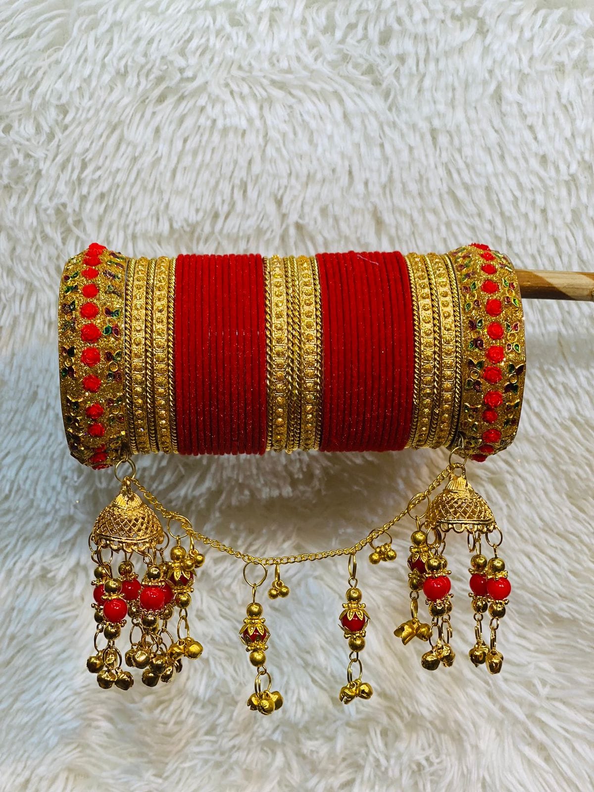 Picture of 1 Set New Indian Bridal Payra Bangles/Churi Package For Girls-(1 full set)