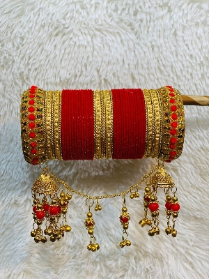 Picture of 1 Set New Indian Bridal Payra Bangles/Churi Package For Girls-(1 full set)