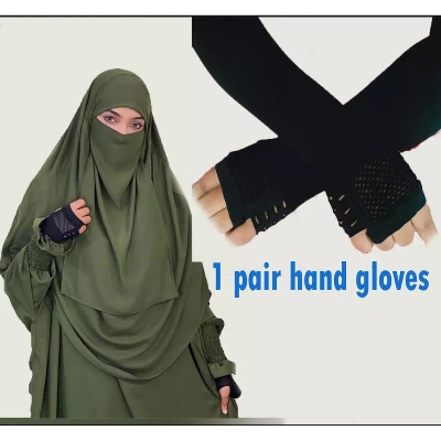 Picture of Fingerless Gloves for women Half-Finger hand gloves for women Black