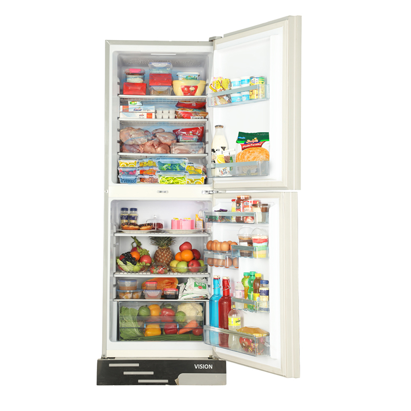 Picture of VISION Glass Door Refrigerator RE-305 Liter Mirror White Purple Top Mount