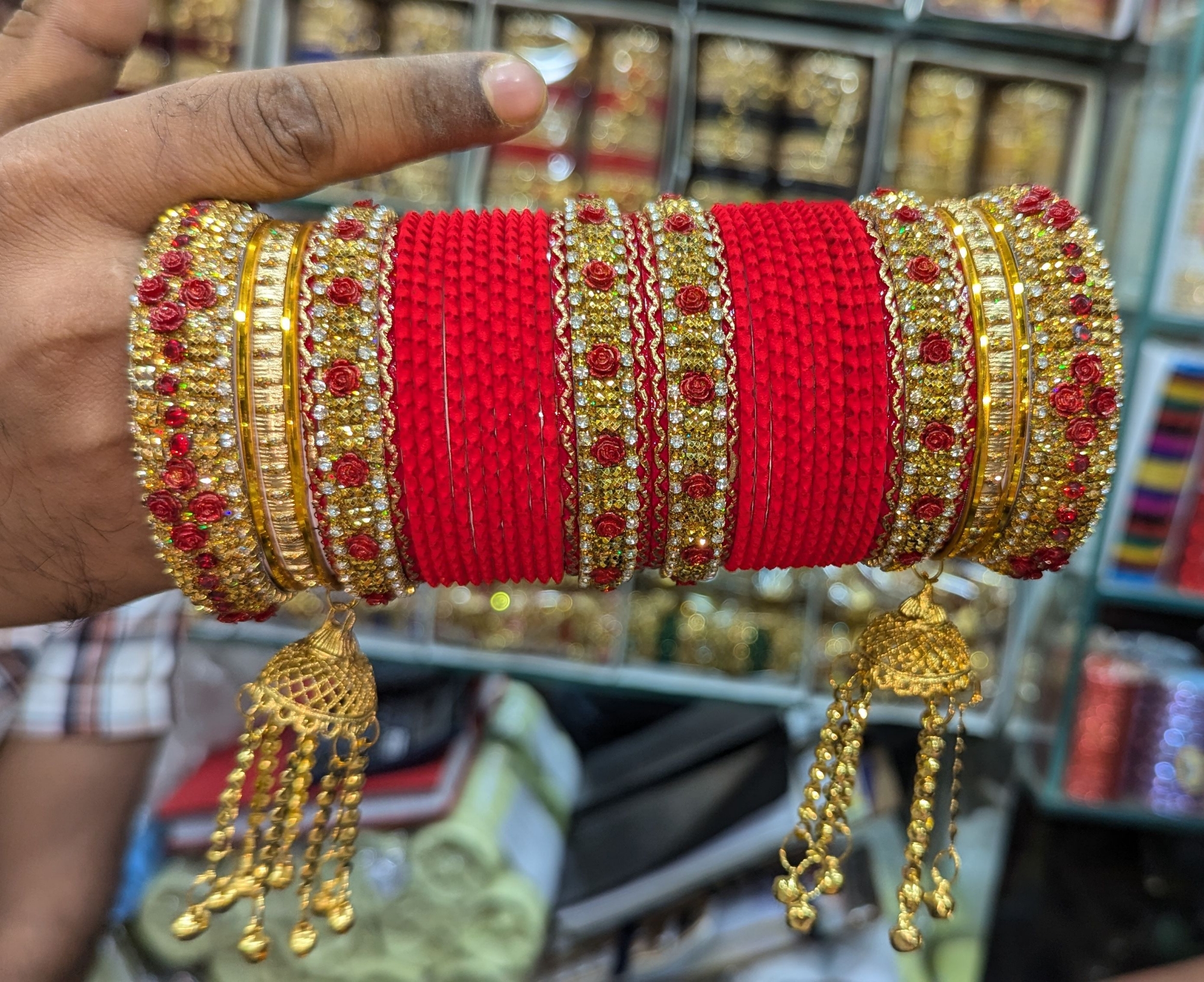 Picture of 1 Set New Indian Bridal Ajmeri  Bangles/Churi Package For Girls-(1 full set)