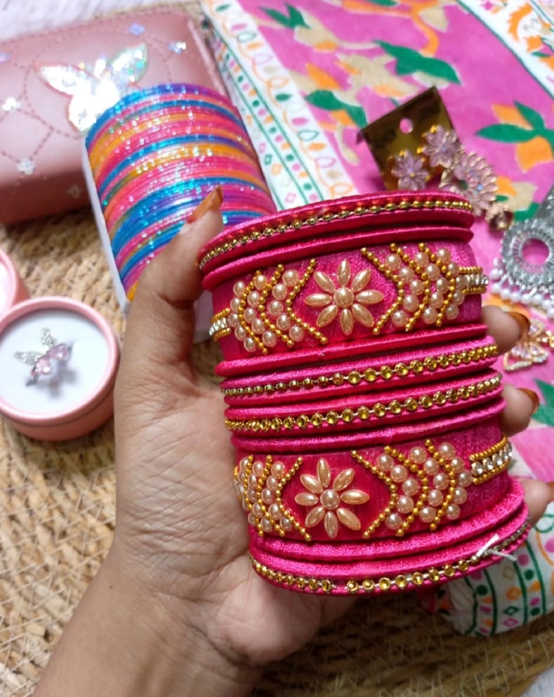 Picture of Silk thread reshmi bangle Churi bracelets for women and girls fashion