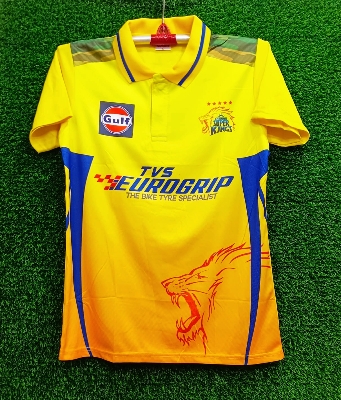 Picture of Chennai Super King Jersey short sleeve Collar Polo Cricket Jersey For Men - IPL Jersey 2025 - Chennai Jersey 2025