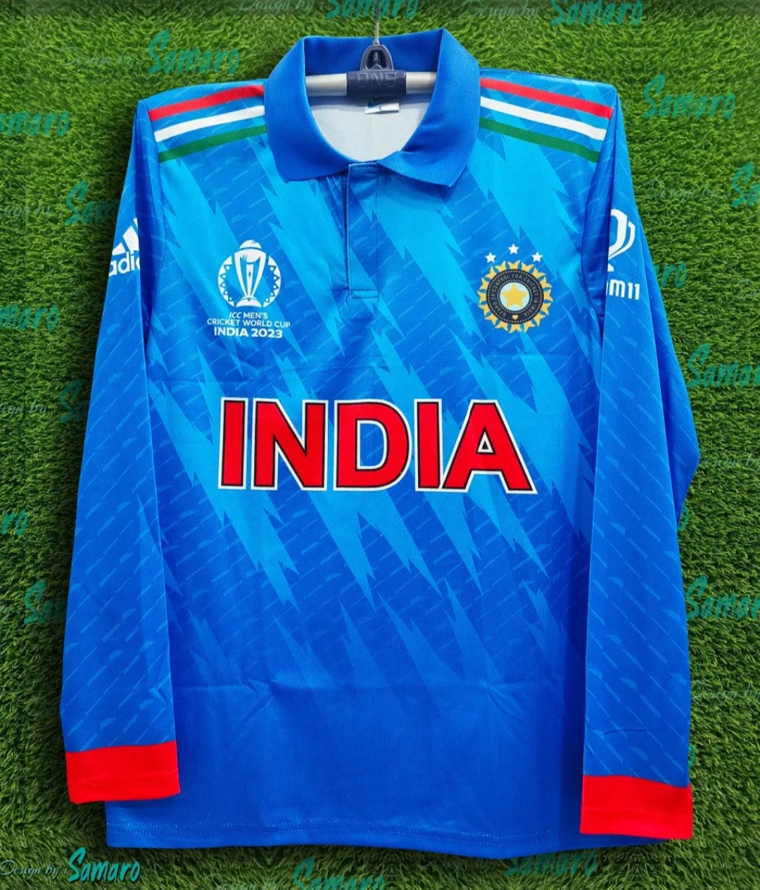 Picture of Show Your Team Spirit With India Jersey - Full Sleeve Collar Cricket Jersey - Support Your Favorite Team