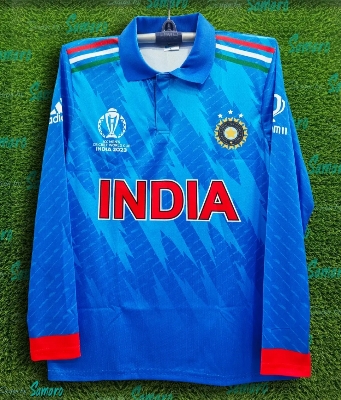 Picture of Show Your Team Spirit With India Jersey - Full Sleeve Collar Cricket Jersey - Support Your Favorite Team