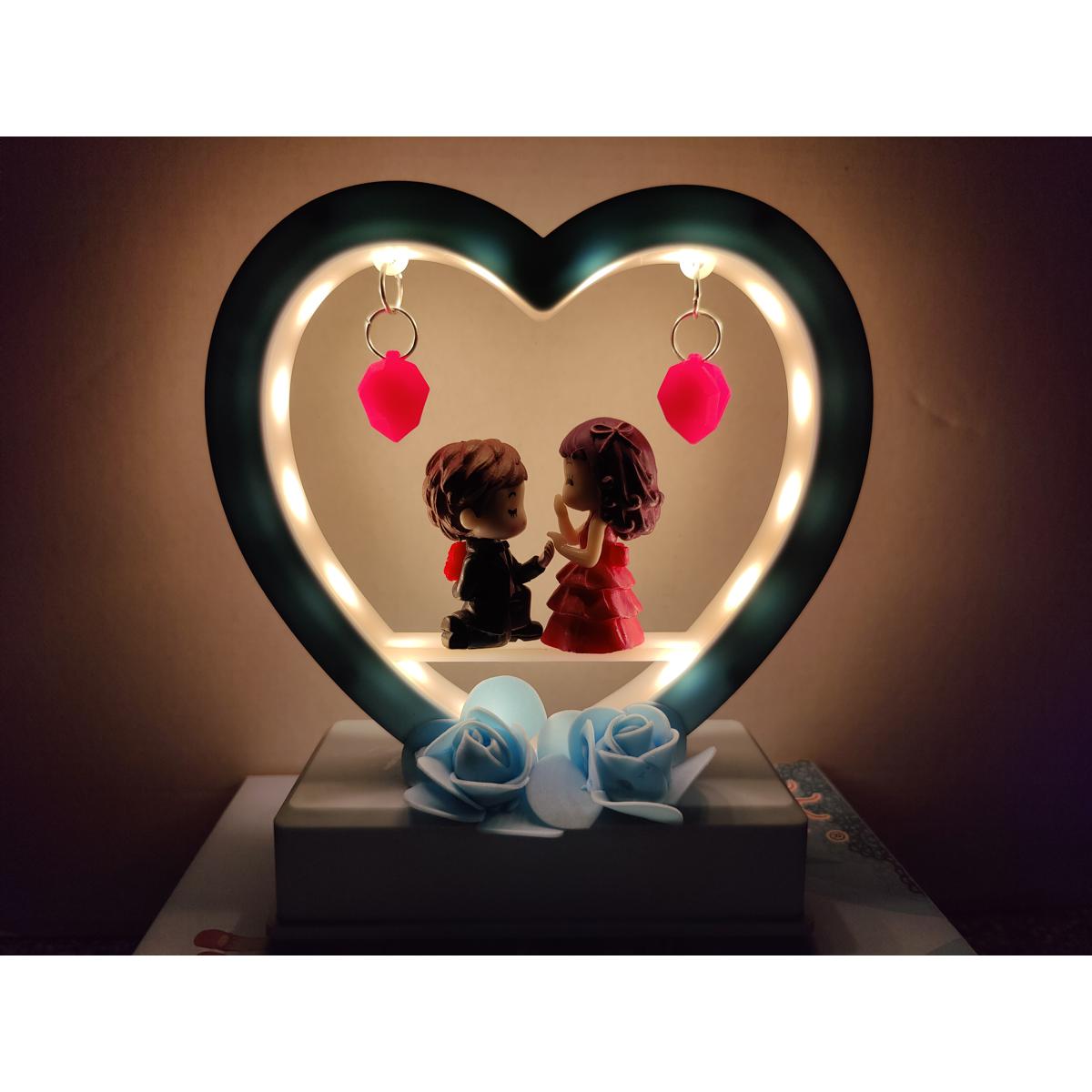Picture of URVI Creation Battery Operated Couple Showpiece Best Valentines Day Gift for Girlfriend Boyfriend Wife Husband