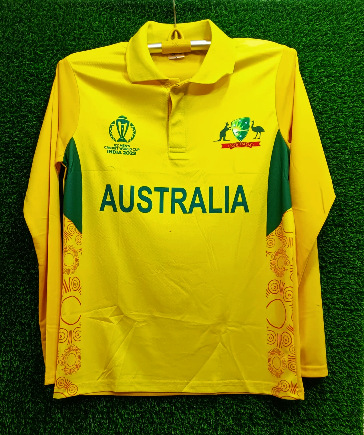 Picture of অস্ট্রেলিয়া বিশ্বকাপের জার্সি-পোলো জার্সি অস্ট্রেলিয়া ক্রিকেট জার্সি -অস্ট্রেলিয়া cricket jersey -  অস্ট্রেলিয়া Collar full sleeve Jersey
