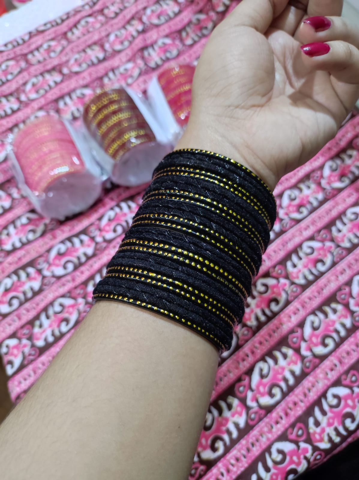 Picture of 1set 24pis Velvet kacher bangles /bridal bangles bracelets package bangles for girls