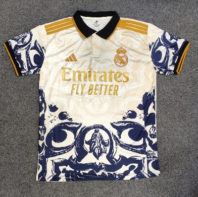 Picture of Real Madrid New Jersey Football Jersey Premium Quality Jersey Collar Jersey Short Sleeves Jersey 2025