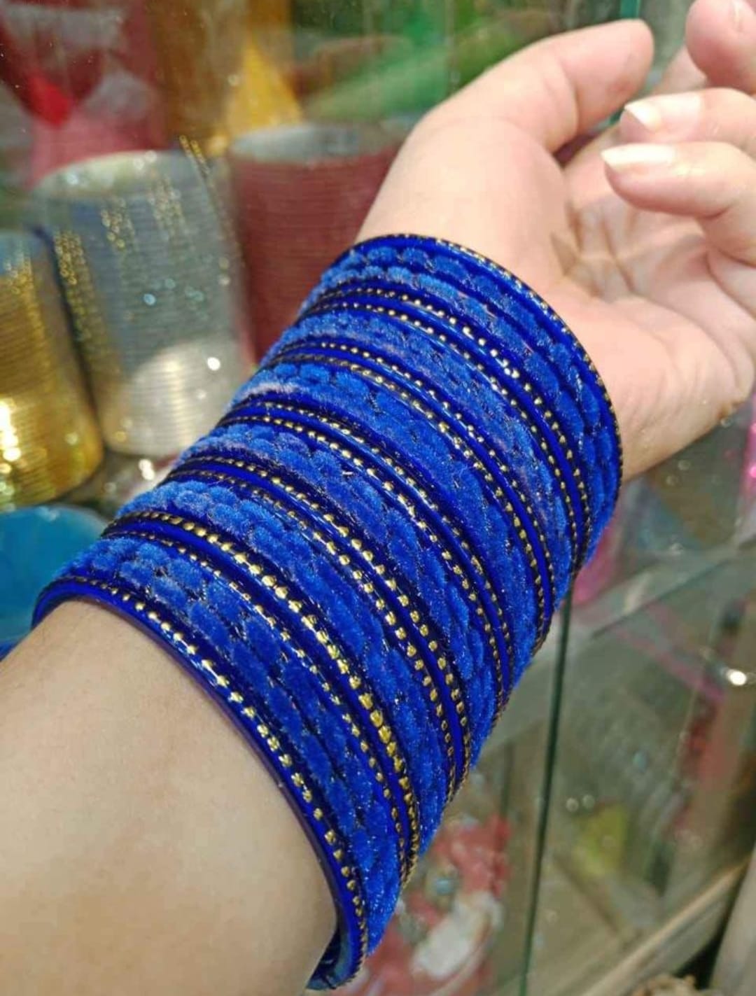 Picture of 1set 24pis Velvet kacher bangles /bridal bangles bracelets package bangles for girls