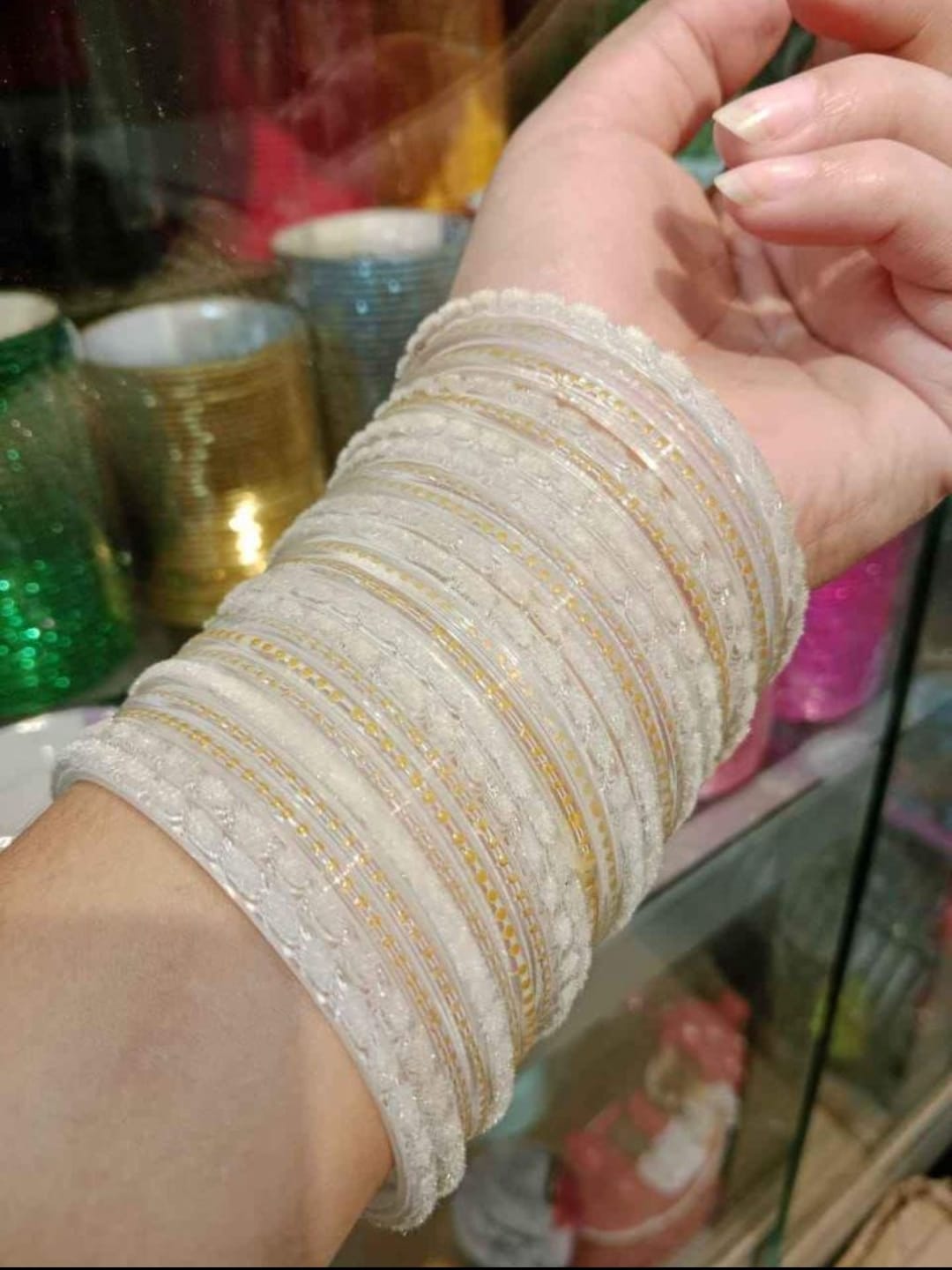 Picture of 1set 24pis Velvet kacher bangles /bridal bangles bracelets package bangles for girls