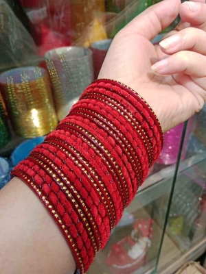 Picture of 1set 24pis Velvet kacher bangles /bridal bangles bracelets package bangles for girls