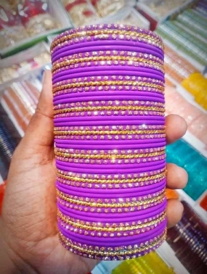 Picture of Likey Metal velvet bangles /exclusive fashionable bangles set -48 pcs for women /girls