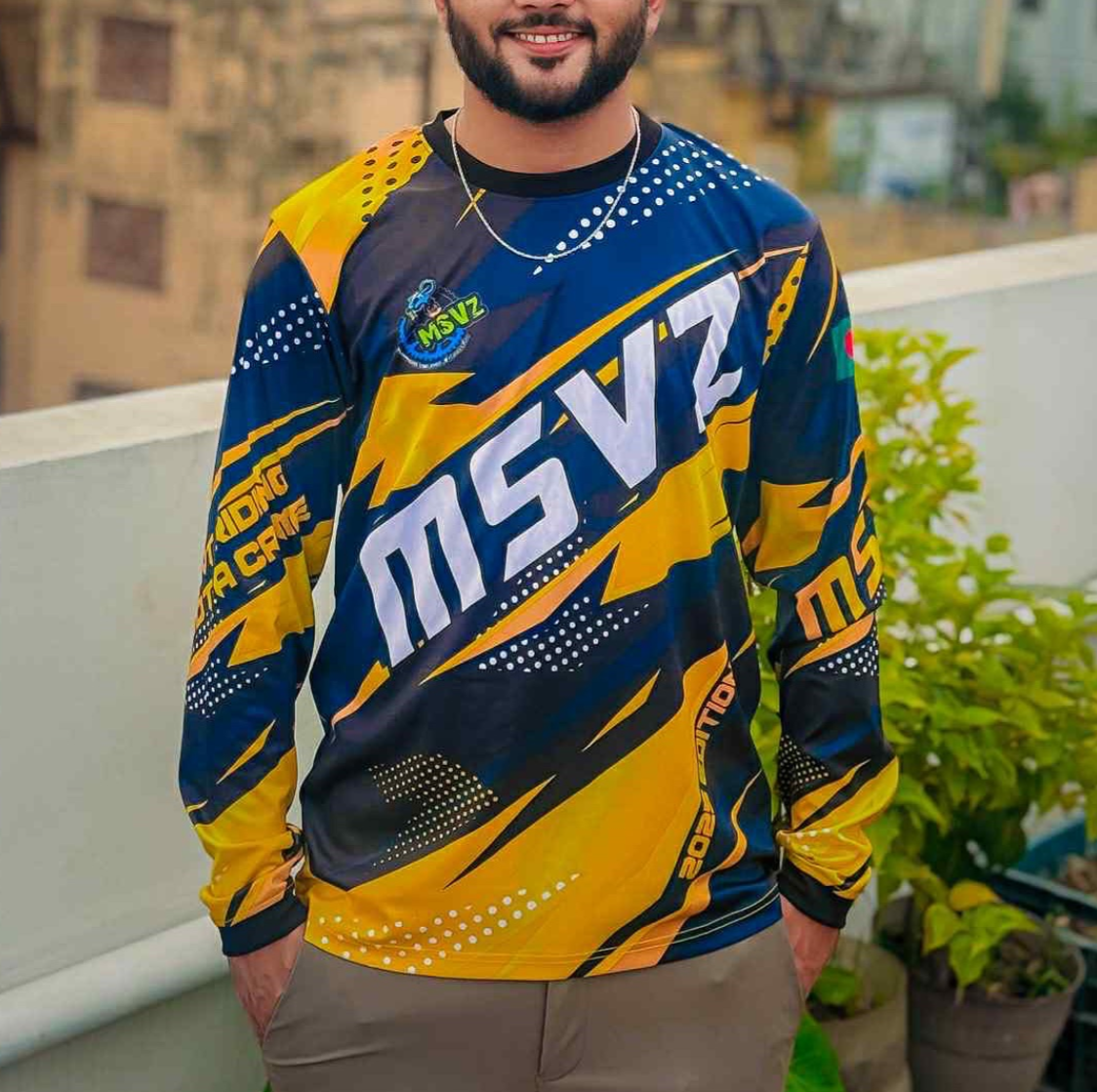 Picture of Biker Full Sleeve T-Shirt, Msvz Full Sleeve Jersey - Get The Perfect Blend Of Style And Comfort With This Full- Sleeve T-Shirt From Msvz