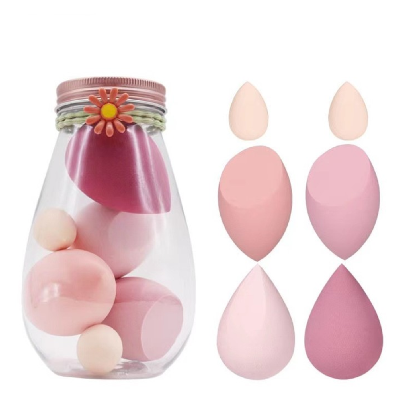 Picture of Jaar Puff Sponges 6pcs Beauty Blender Makeup Puff Set With Bottle