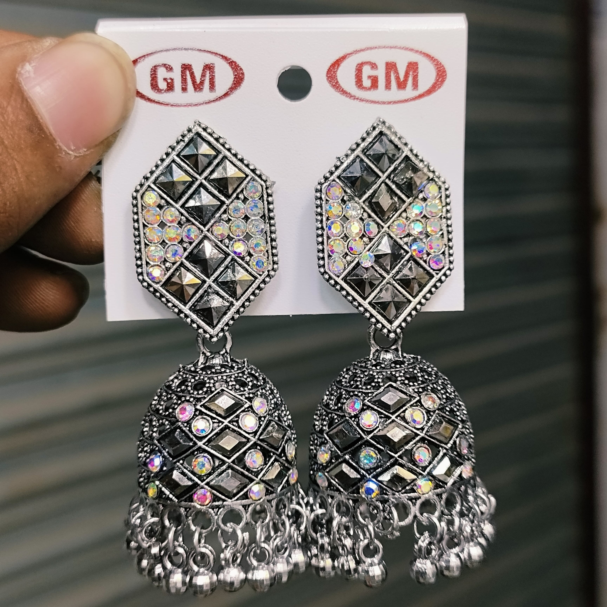 Picture of Fashionable Chinese ear ring for women with multi color stones