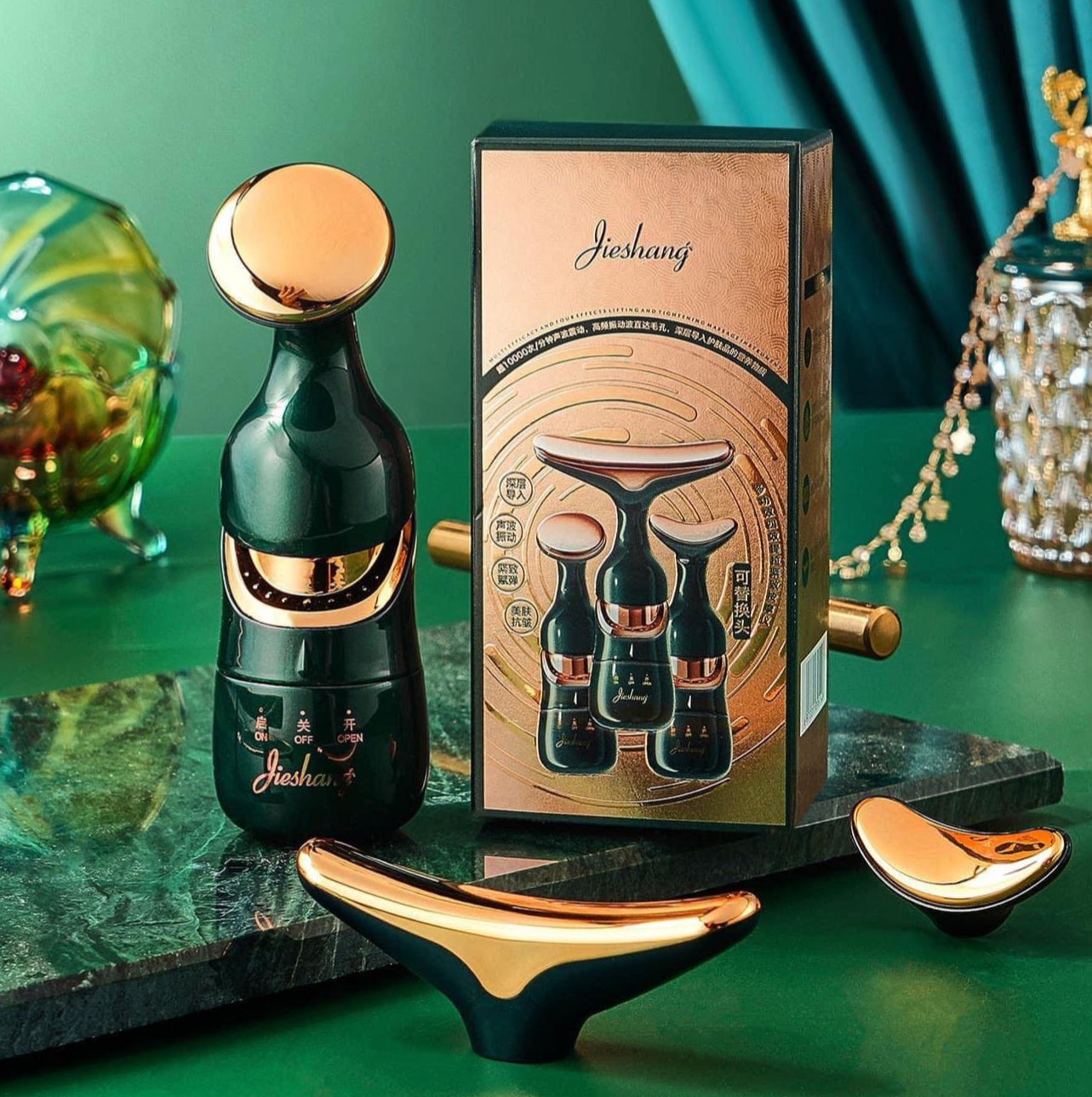 Picture of 3 In 1 Face Massager Neck Facial Eye Massage Introducer Rejuvenation Beauty Aging Anti Microcurrent Skin Care Device