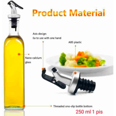 Picture of Oil Savings Glass Jar Kitchen Oil Glass Jar 250MI - Store Your Cooking Oil Conveniently And Stylishly With This 250MI Glass Jar