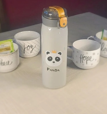 Picture of 500MI Thermos Mug 304 Stainless Steel Tumbler Children's Straw Cup Water Bottle Travel