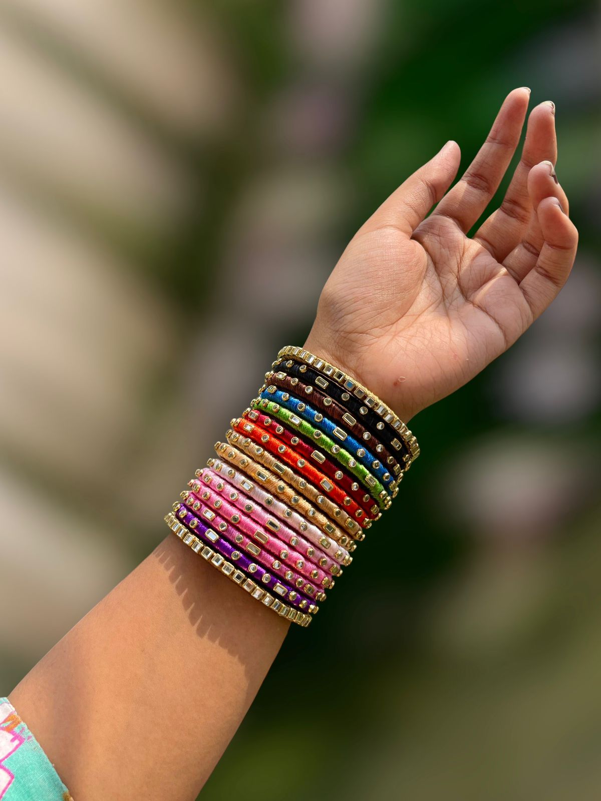 Picture of Silk Thread Bangles Set new churi set