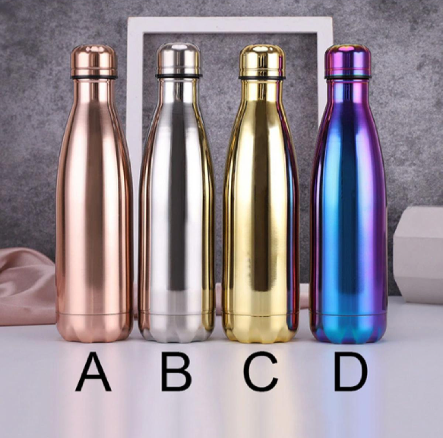 Picture of Unique Stainless Steel Water Bottle - Floral Design Portable 500MI Water Bottle - Stay Hydrated With This Stylish And Functional Bottle