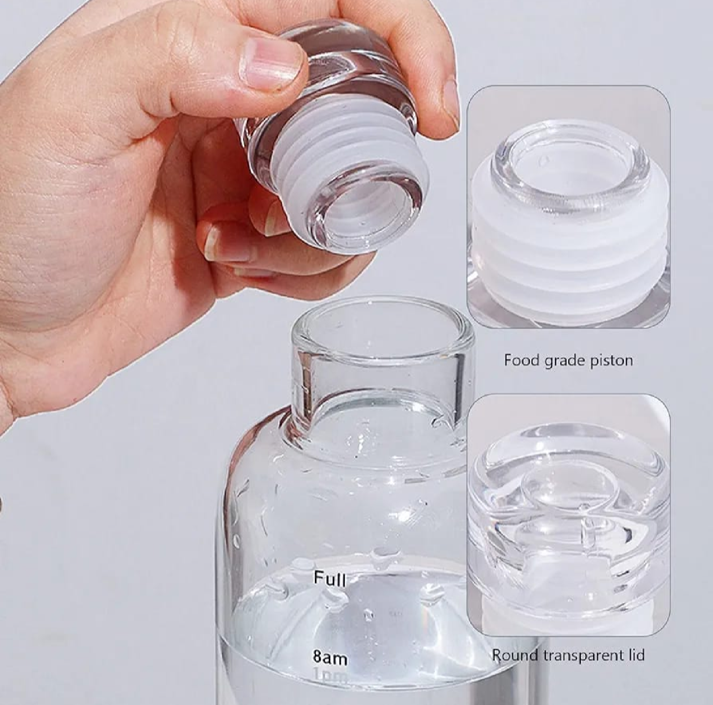 Picture of 700ml Time scale cup food grade handy cup high temperature resistant plastic student summer couple water cup transparent portable cup. - water bottle