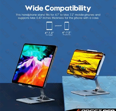 Picture of Aluminum Dock Mount Mobile Stand Adjustable Phone/Tablet Stand Phone Stand Metal Phone Holder For Tablet, Smartphone & iPad