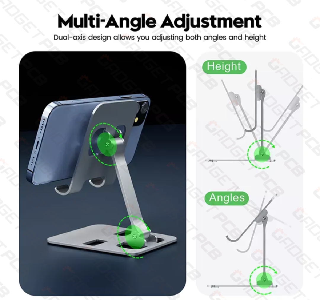 Picture of Aluminum Dock Mount Mobile Stand Adjustable Phone/Tablet Stand Phone Stand Metal Phone Holder For Tablet, Smartphone & iPad