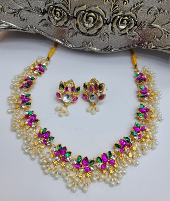 Picture of Kundan Choker Set Jewelry Unisex Fashion Necklaces And Pendants Accessories